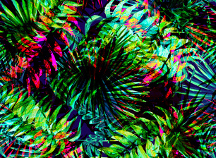 Tropical Neon Leaf Print by Elena Malik Seamless Repeat Royalty-Free ...