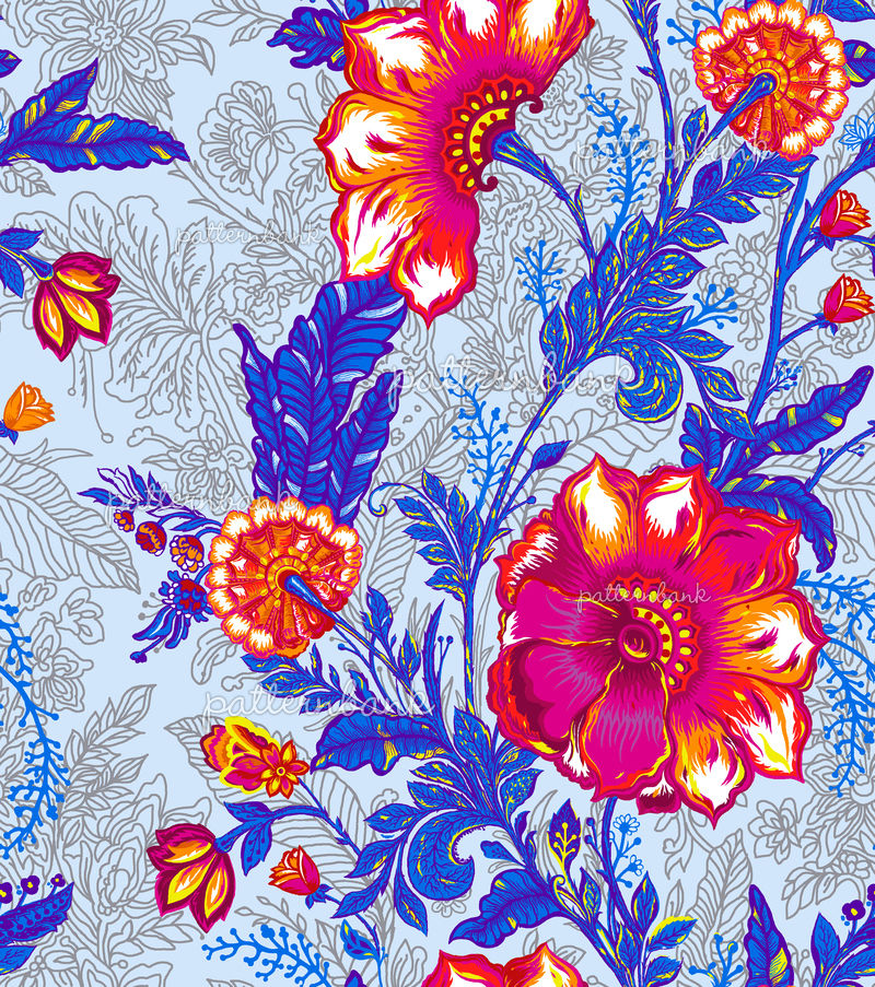 Ethnic Floral -3 by Rumi Das Seamless Repeat Royalty-Free Stock Pattern ...