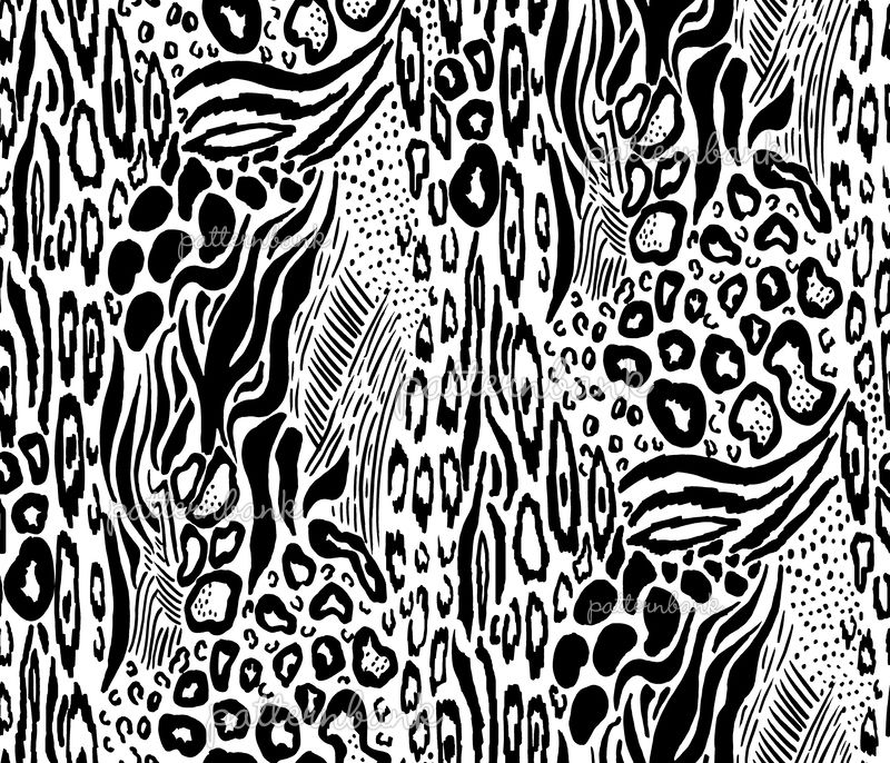 CLJL00381 Hand Drawn Abstract Animal Skin in Black and White. by ...