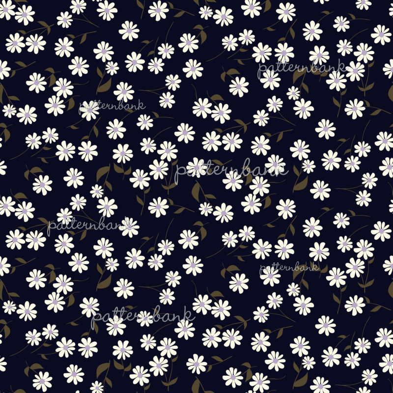 Minute Details - Flowers - Ditsy - Lilac - Navy by Sonja Sporrer ...
