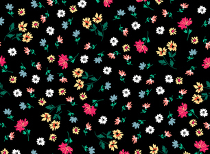 Black and White Ditsy Floral Print by The Pattern Lane Seamless