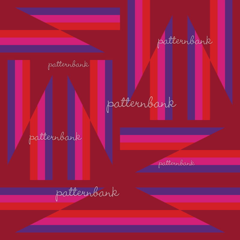 Twisted Geometry - Triangles - Squares - Stripes - Tonal - Red by Sonja ...