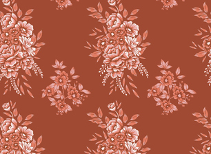 Rust Colored Large Floral by Melanie Hodge Seamless Repeat Vector ...