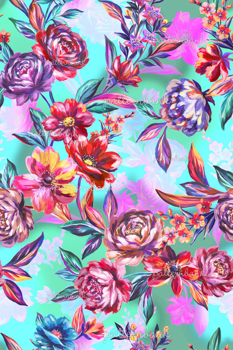 Dense Artistic High Contrast Floral Pattern by Katerina Gri Seamless ...