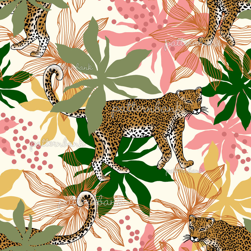 CLJL00998c Abstract Jungle Animal Leopard 1. by Christine Lara Seamless ...