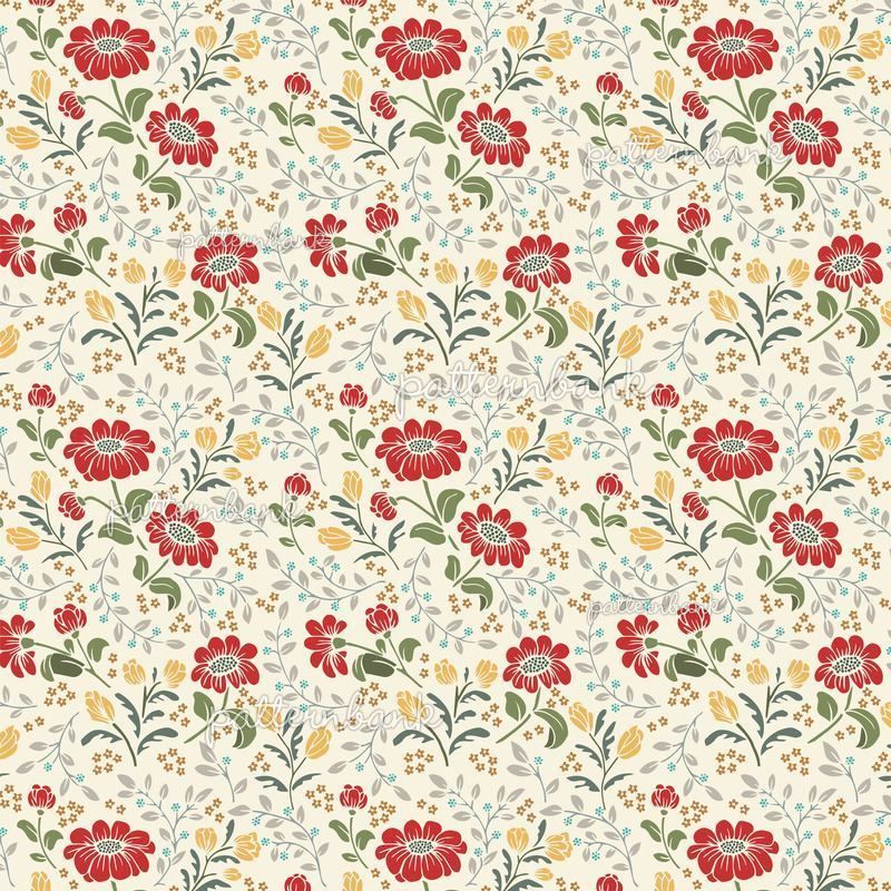 Vintage Inspired, Floral Daisy, Vector Repeating Pattern by Chantal ...