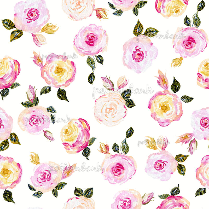 Watercolor Roses Pattern by Webvilla Studio Seamless Repeat Royalty ...