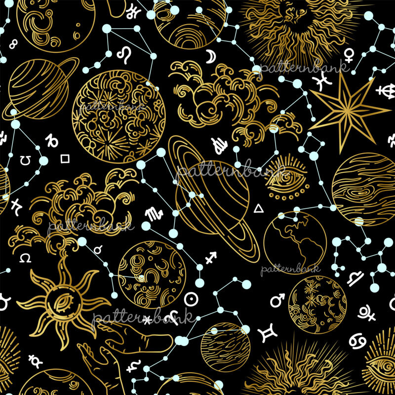 Celestial Pattern Vector Pattern by Yana Seamless Repeat