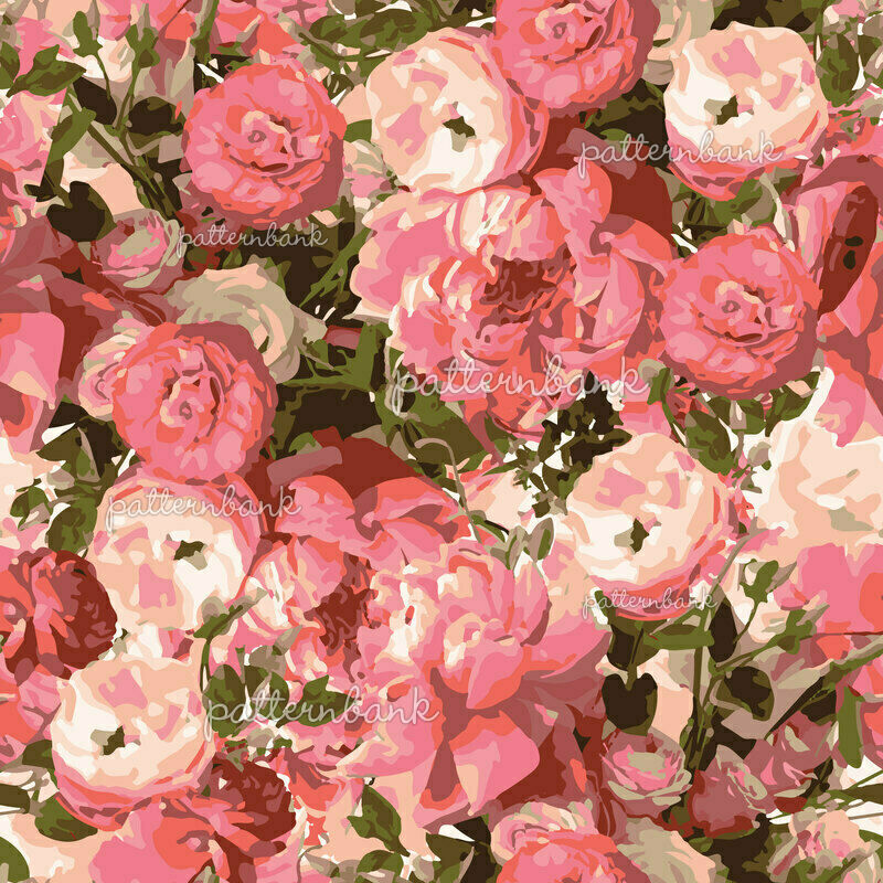 Flavi 4- Big Flowers Bloom by Dorota Kmiecik Seamless Repeat Vector ...