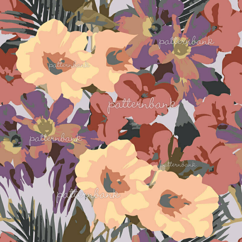 Rot3 Exotic, Tropical, Oversized Flowers by Dorota Kmiecik Seamless ...