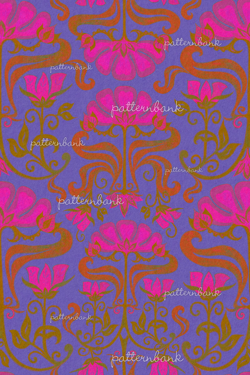 Decorative Ornamental Art Nouveau Style by Vita Daneva Seamless Repeat ...